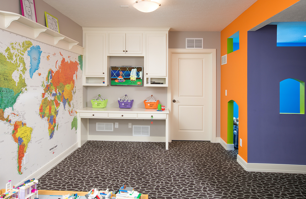 kids room with world map